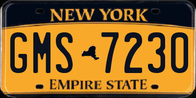 NY license plate GMS7230