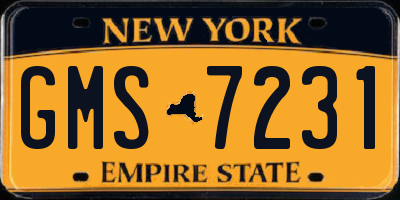 NY license plate GMS7231