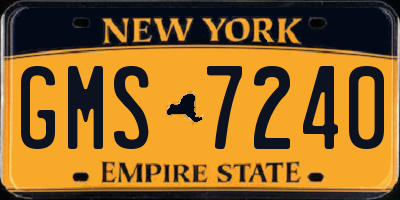 NY license plate GMS7240