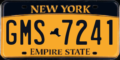 NY license plate GMS7241
