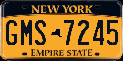 NY license plate GMS7245