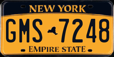 NY license plate GMS7248