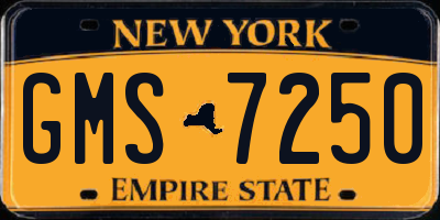 NY license plate GMS7250