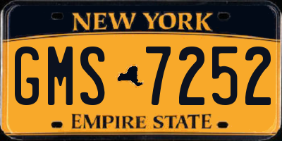 NY license plate GMS7252
