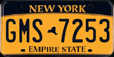 NY license plate GMS7253