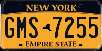 NY license plate GMS7255