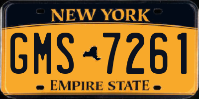 NY license plate GMS7261