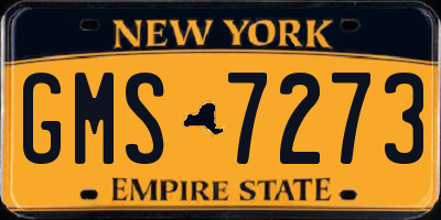 NY license plate GMS7273