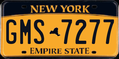 NY license plate GMS7277