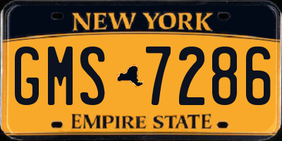 NY license plate GMS7286