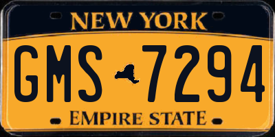 NY license plate GMS7294