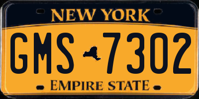 NY license plate GMS7302