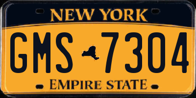 NY license plate GMS7304