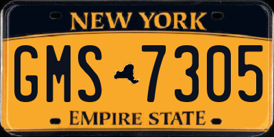 NY license plate GMS7305