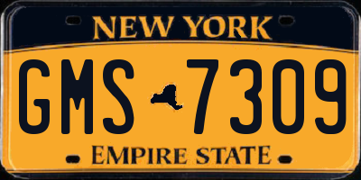 NY license plate GMS7309