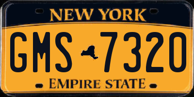 NY license plate GMS7320