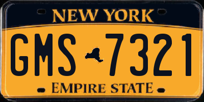 NY license plate GMS7321