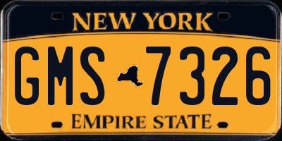 NY license plate GMS7326