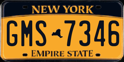 NY license plate GMS7346