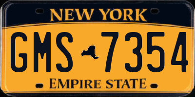 NY license plate GMS7354