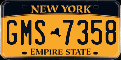 NY license plate GMS7358
