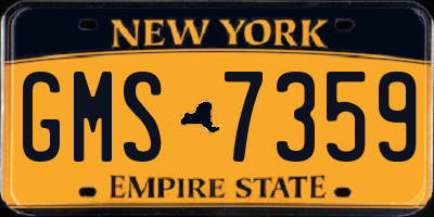 NY license plate GMS7359