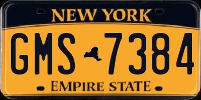 NY license plate GMS7384