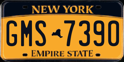 NY license plate GMS7390