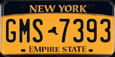 NY license plate GMS7393