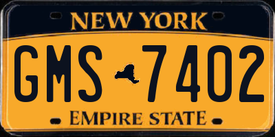 NY license plate GMS7402