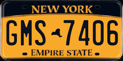 NY license plate GMS7406