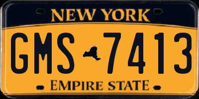NY license plate GMS7413