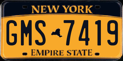 NY license plate GMS7419