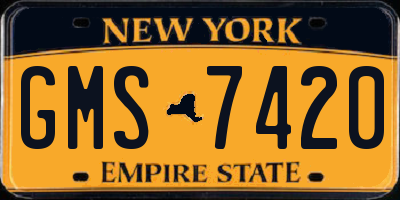 NY license plate GMS7420