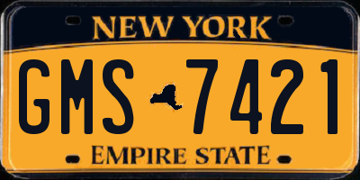 NY license plate GMS7421