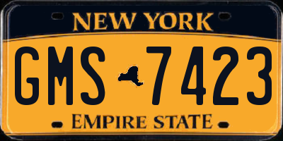 NY license plate GMS7423