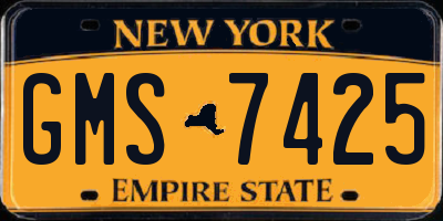 NY license plate GMS7425
