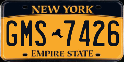 NY license plate GMS7426