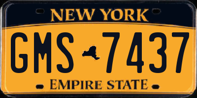 NY license plate GMS7437