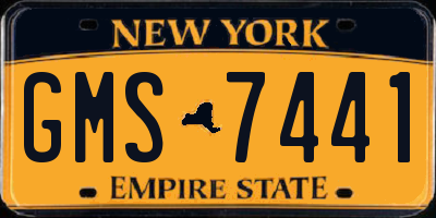 NY license plate GMS7441