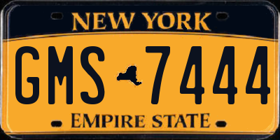 NY license plate GMS7444