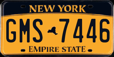 NY license plate GMS7446