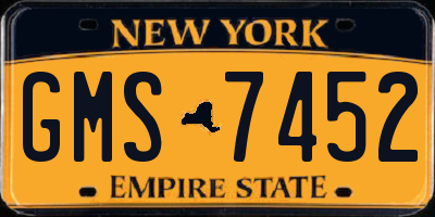 NY license plate GMS7452