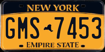 NY license plate GMS7453