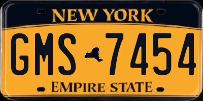NY license plate GMS7454