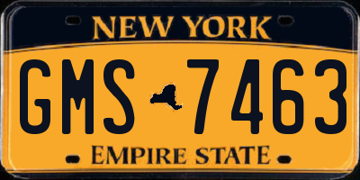 NY license plate GMS7463