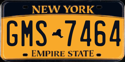 NY license plate GMS7464