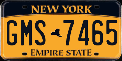 NY license plate GMS7465