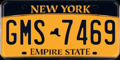 NY license plate GMS7469