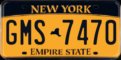 NY license plate GMS7470